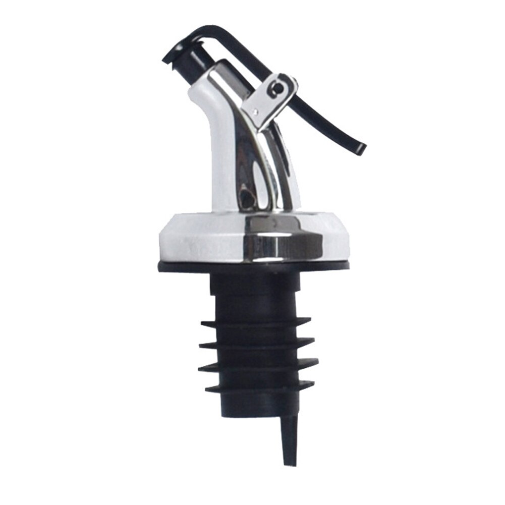 Olie Fles Stopper Lock Plug Seal Lekvrije Food Grade Rubber Nozzle Spuit Liquor Dispenser Wijn Schenker Keuken bar Tool: Zilver