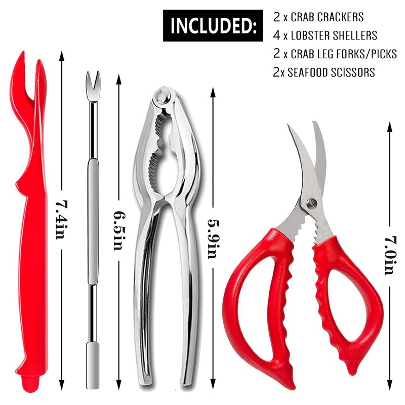 11Pcs Seafood Tools Stainless Steel Forks Nut Crac... – Grandado