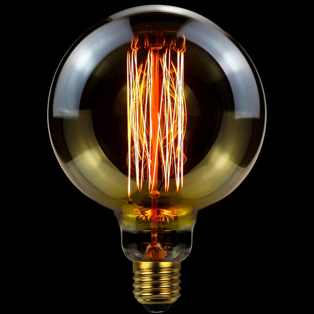 Tianfan 4 stk-pakke edison pære  g125 ekorn retro 40w 220v e27 globus årgang dekorativ lyspære antikk fancy lyspære