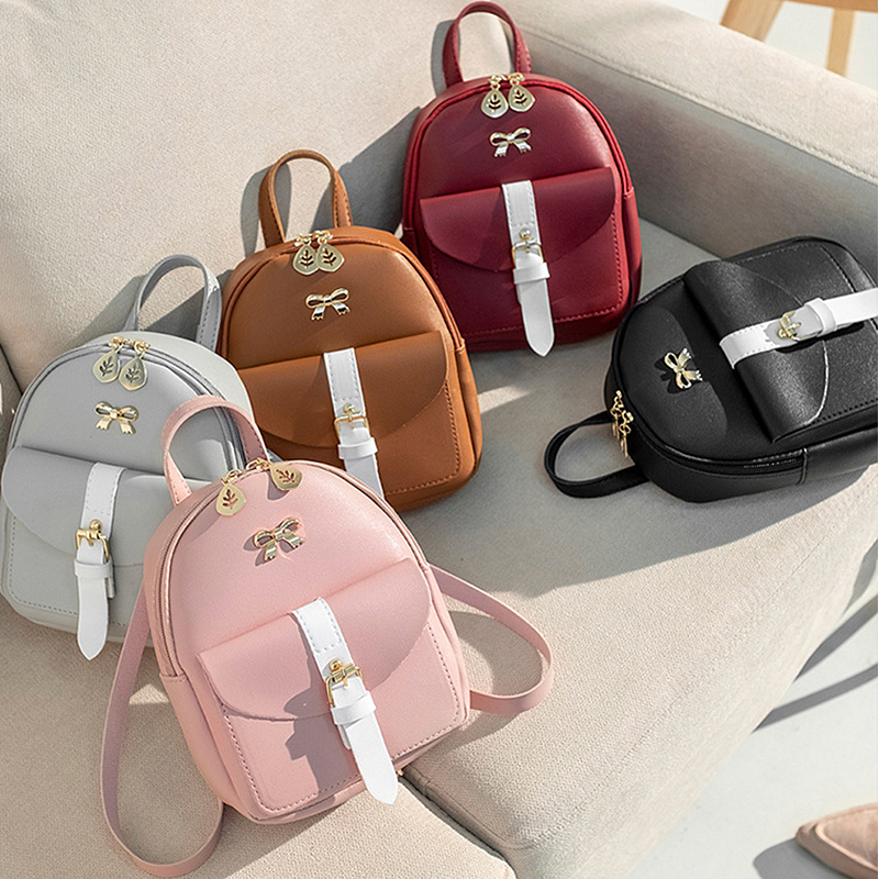 Femmes en cuir sac à dos enfants sac à dos Mini sac à dos femmes mignon lambrissé cartable pour adolescentes petit sac à dos pour voyage
