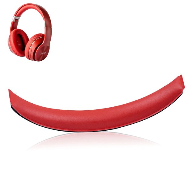 Kutou earpads para edifier w820bt fones de ouvido substituição earpads w828nb espuma almofada earmuffs acessórios se encaixam perfeitamente pele: Headband Pad Red