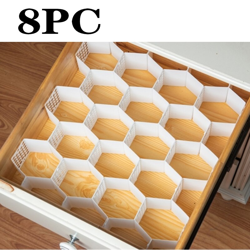 DIY Honeycomb Drawer Divider Organizer Adjustable Storage Partition Board Free Combination Space-saving Grid Household Makeup: Default Title