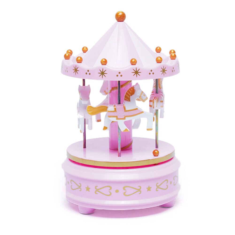Carousel Music Box Melody Birthday Christmas Festival Musical for Children Kids DIN889: Pink