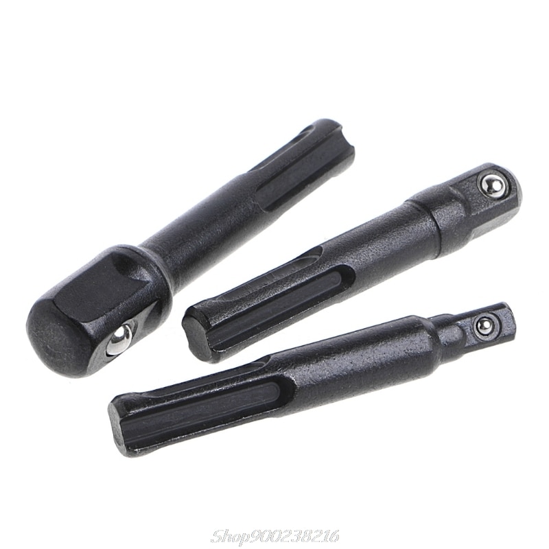 3pcs SDS Plus Socket Driver Drills Set Drill Bit Adaptor 1/4" 3/8" 1/2" Chrome Vanadium Steel Socket Adapter Sds Power Drill Bit