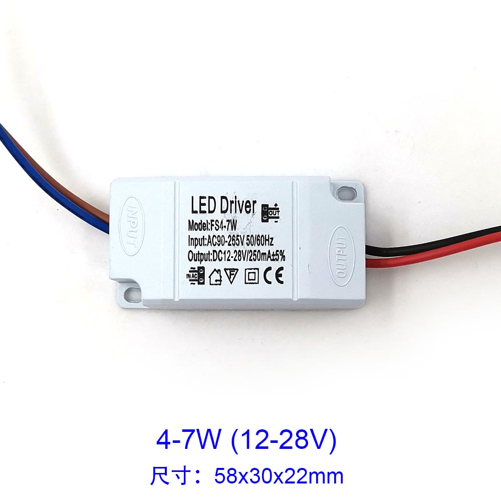 Led lys driver 3 w 5 w 7 w 10 w 12 w 20 w 30w led driver adapter til cob lys led strip  ac 220v til  dc 9v 15v 21v 30v 36v lille størrelse: 4-7w (12-28v)