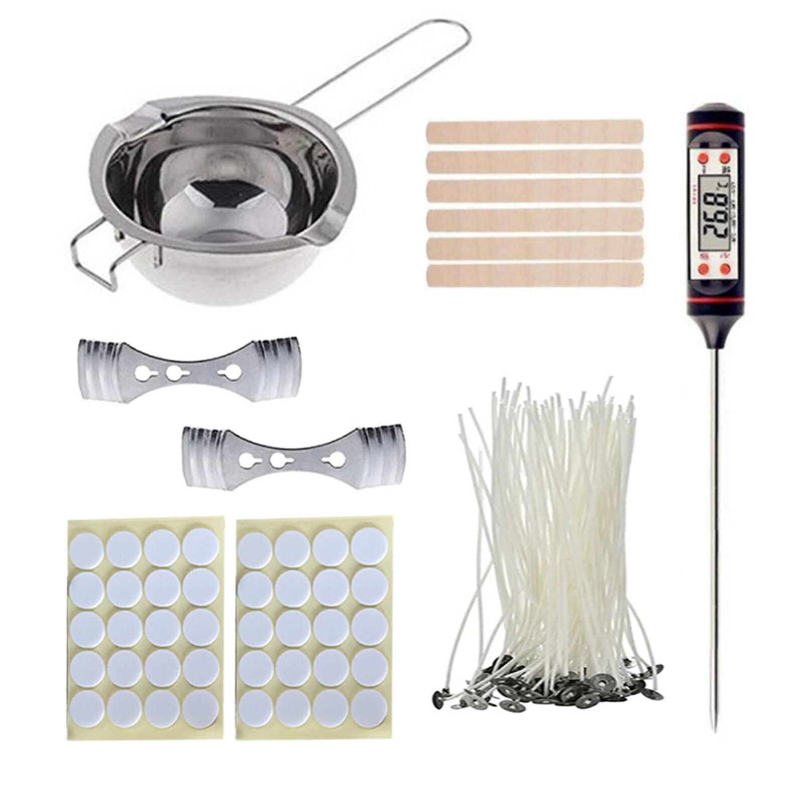 Bidons fondant pichet inox accessoires bougie à bricoler soi-même Kit de fabrication pour débutants résistant à la rouille maison sonde thermomètre: 2