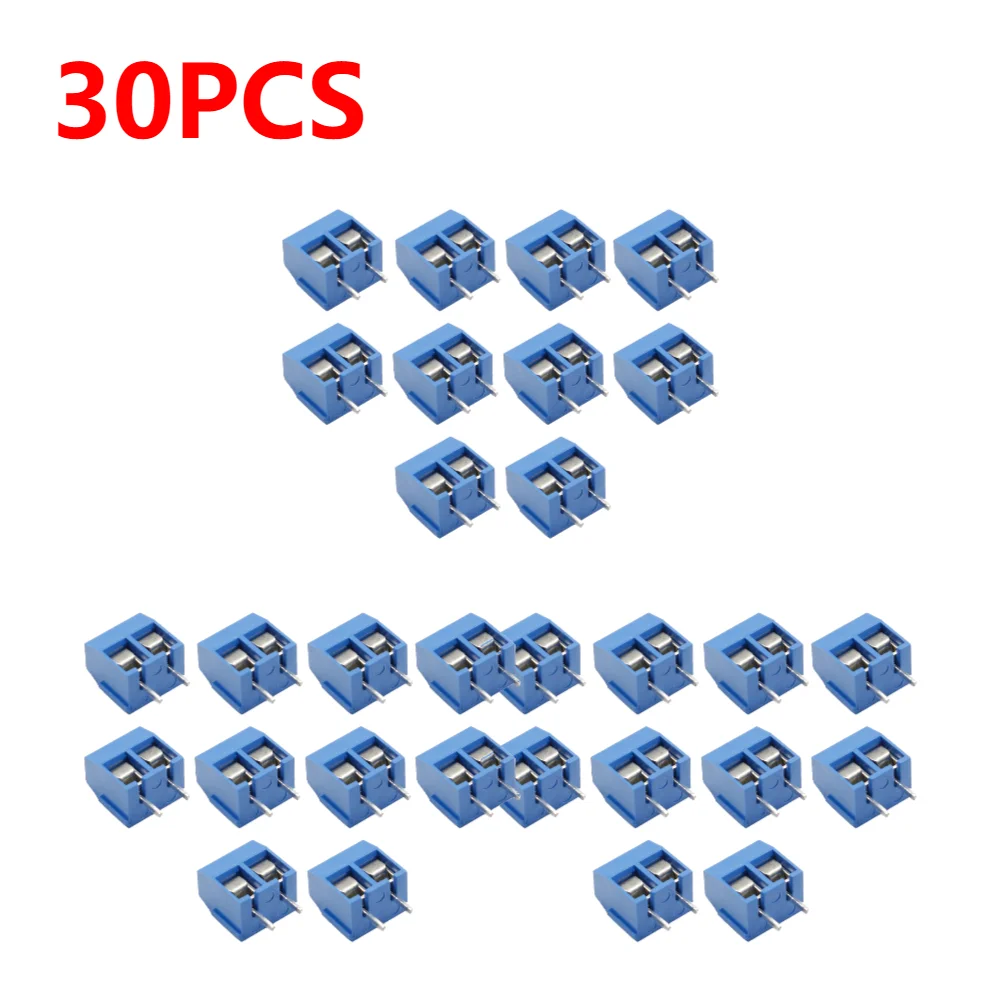 10-50Pcs PCB Mount Screw Terminal Block Connector Straight Pin 2P 3P KF301 Spliced Screw Terminals Block Connector for Arduino: Red