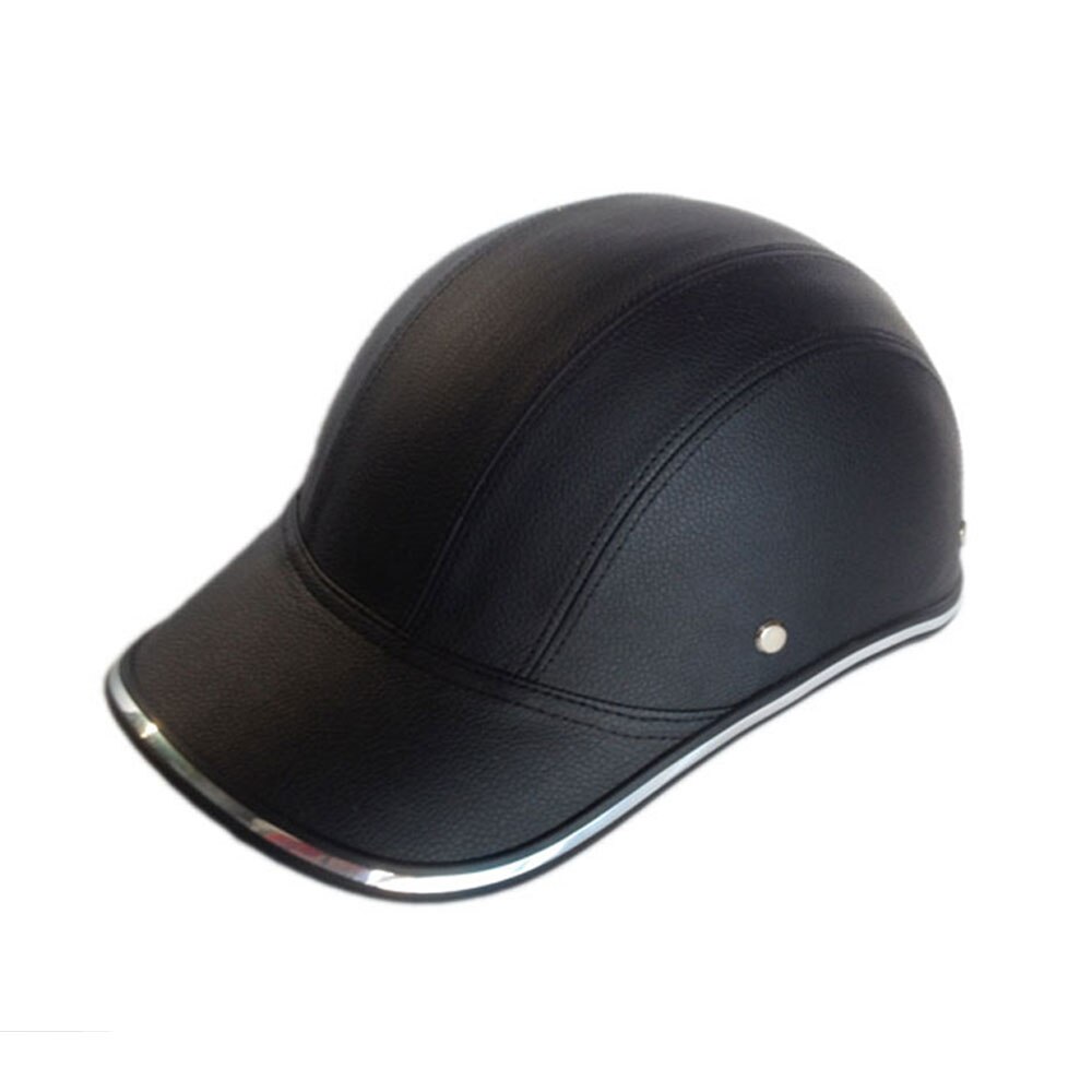 Helm ABS + PU Fietsen Baseball Cap Outdoor Motorfiets Half Open Gezicht Veiligheid: Black