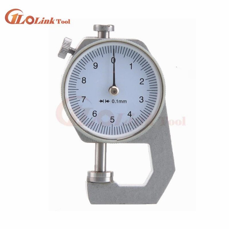 Jauge d'épaisseur à cadran, pointe incurvée 0-10mm/0-20mm pour tuyau creux ou jauge à Tube circulaire, outils de mesure: 0-10mm Flat Tip