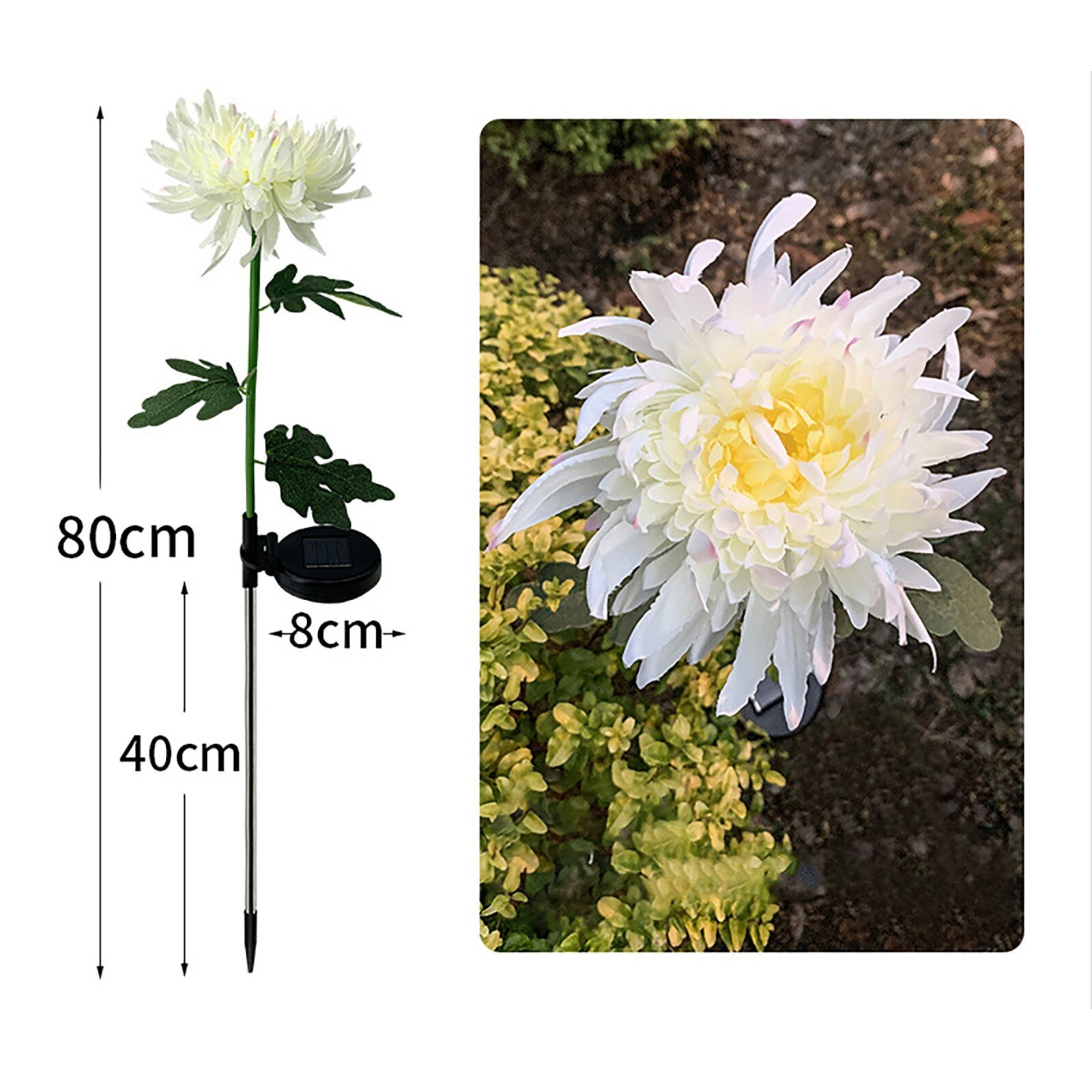 50@ Chrysanthemum Flowers Solar Light Led Outdoor Garden Simulation Flower Lawn Light Plug-in Garden Outdoor Garden Landscape