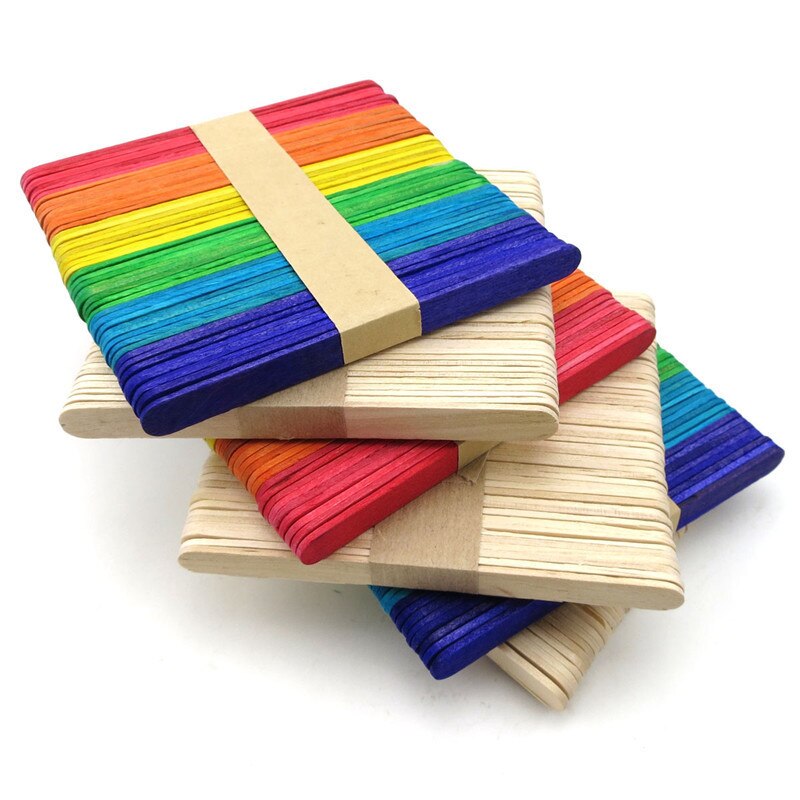 50pcs/lot DIY Child Handmade Wooden Stick Material Unfinished Wood Blank Puzzle Party Decoration Craft Supplies