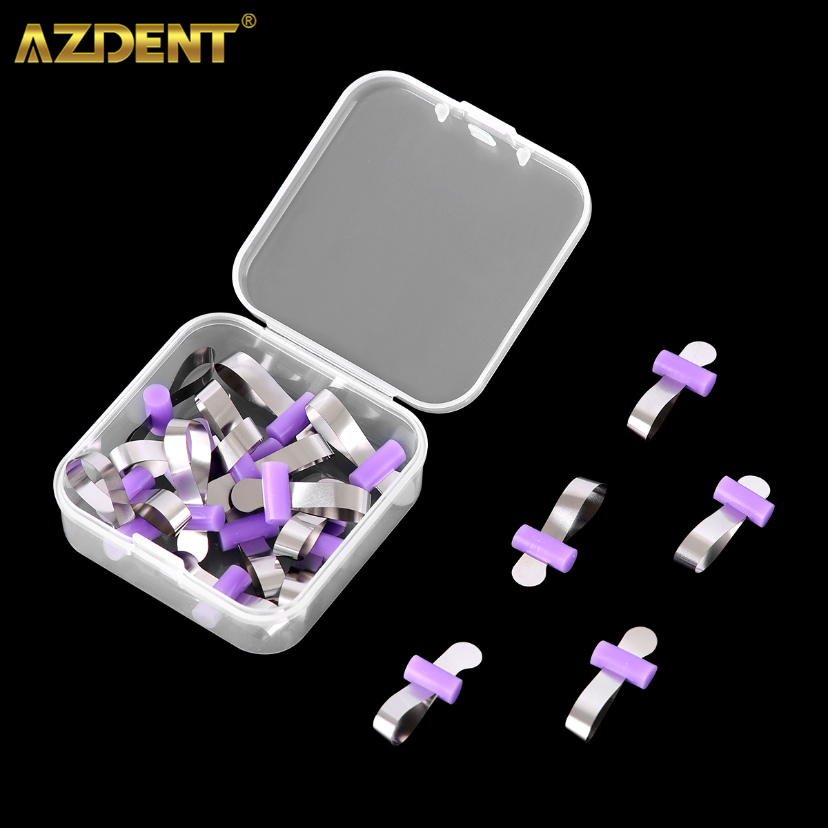 AZDENT-Hoja de formación Dental, Material de matriz de dentista de Matrice de poliéster contorneado Seccional de ortodoncia para dientes frontales