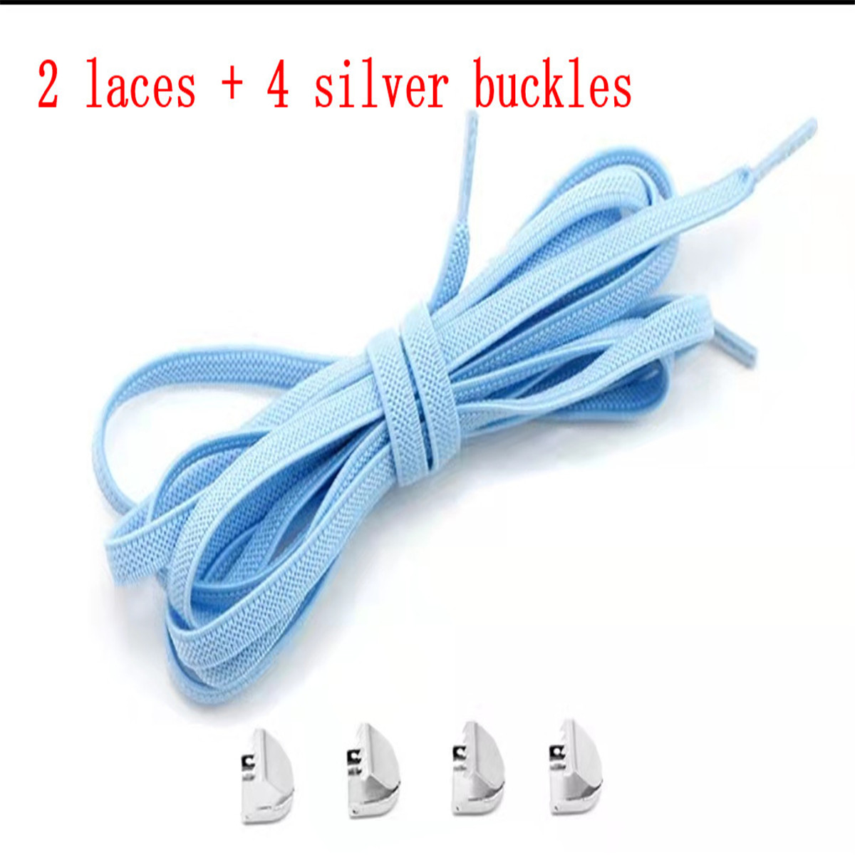 Cordones elasticos zapatillas sznurówki których nie trzeba wiązać sznurowadła dla dzieci i trampki dla dorosłych sznurowadło szybki leniwy metalowy zamek sznurowadła: niebo niebieski