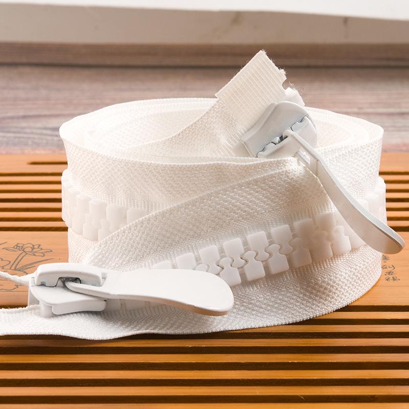 No. 20 zip Double-headed double-open zipper strip Cotton coat plastic long down jacket shed zipper Garment accessories RT016: white / 75cm