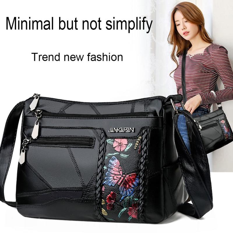 Bolsa de hombro estampada con flores para mujer, bolso cruzado de cuero de , bandolera de viaje de gran capacidad,