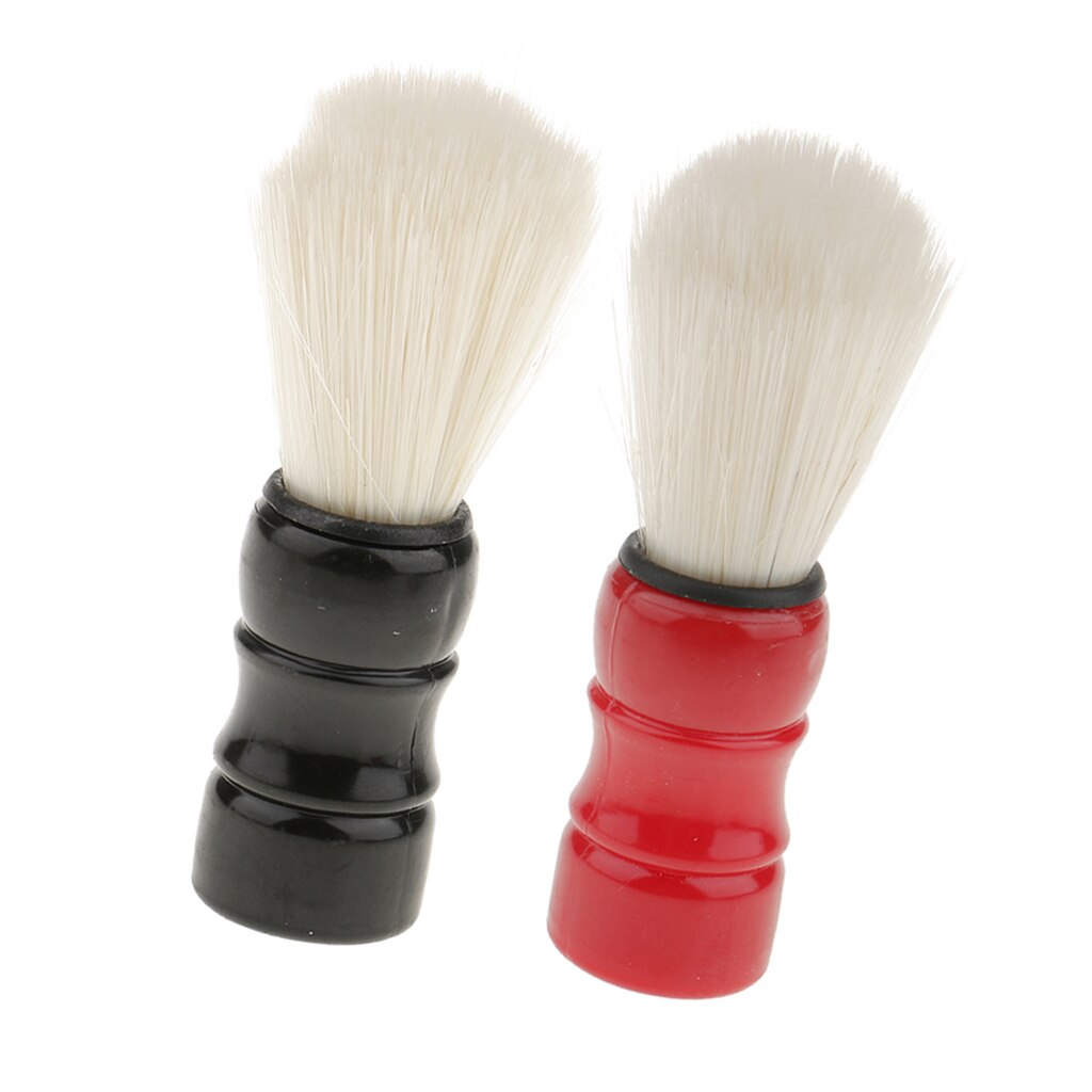 2 stuks heren salon kapper scheerkwast baard gezichtsborstel snor borstel rood / zwarte handgreep