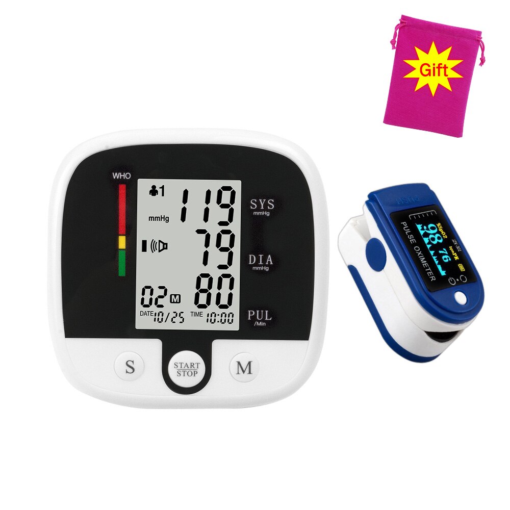 Healthy Care Arm Automatic Blood Pressure Monitor BP Sphygmomanometer Pressure Meter Tonometer for Measuring Arterial Pressure: Kits