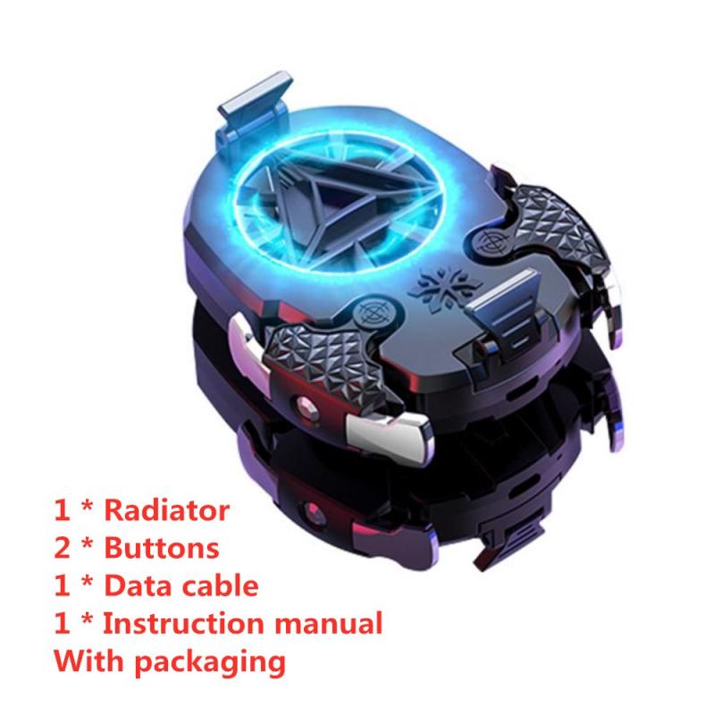 Z02 USB Turbine Silent Adjustable Cooling Fan Portable Mobile Phone Snap-in Radiator + Game Buttons Mechanical Gamepad Suit: Suit