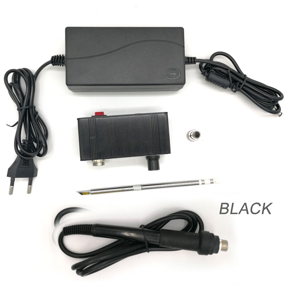 MINI estación de soldadura Quicko T12-942 con adaptador EU 24V3A, soldadura, punta de hierro T12, herramienta de soldadura portátil, máquina terminada: BLACK