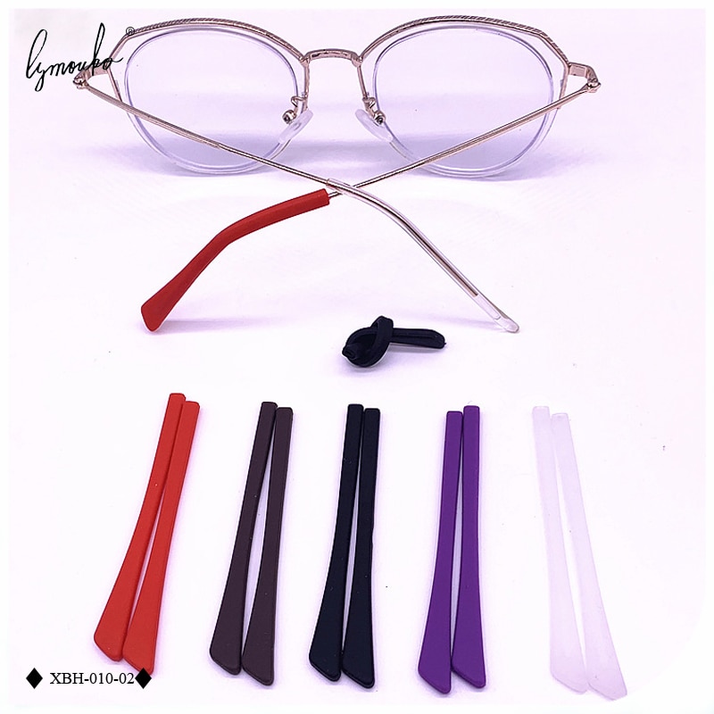Lymouko-Conjunto de gafas de forma plana Multicolor, juego de cubierta para los pies, manga antideslizante, silicona suave, previene alergias, ganchos para las orejas