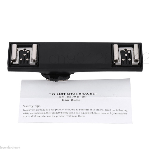 Adaptador divisor TTL de doble Flash para cámara, cable de sincronización Speedlite, soporte de brazo para Nikon D3200, D5200, D5300, D7000, D800, D90