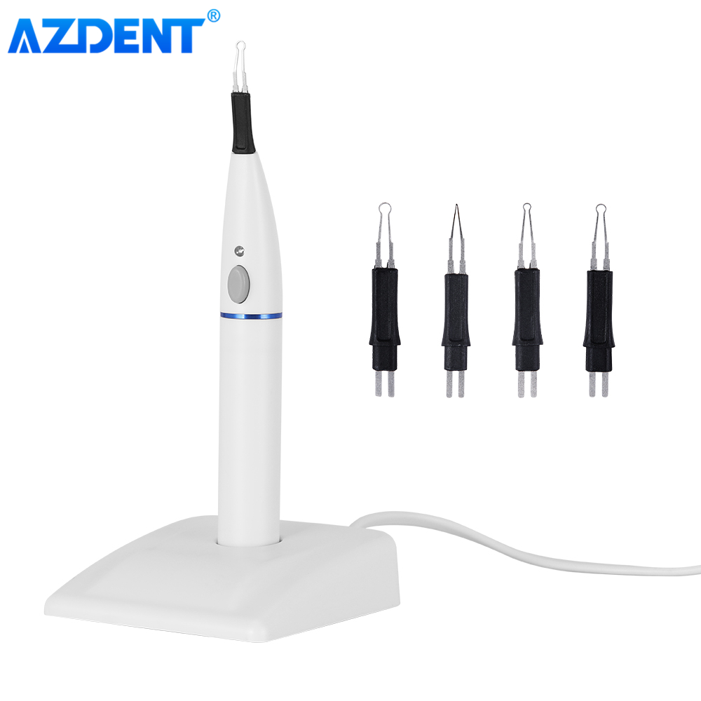 AZDENT Zahn Guttapercha Drahtlose Zahn Gummi Cutter A-Klinge Ⅱ mit 4 Tipps Zahnmedizin Werkzeuge: EU Stecker 220V