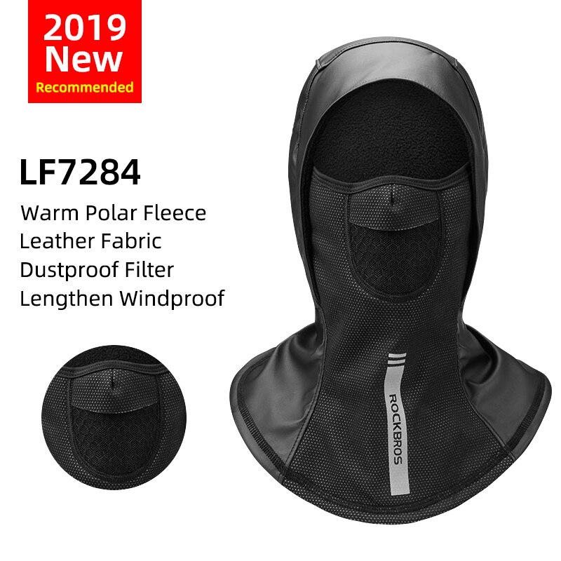 ROCKBROS-Mascarilla de esquí térmica, forro polar con protector para la cara, capucha de snowboard, bufandas de deporte al aire libre, a prueba de viento, casco para bici, pasamontañas: LF7284