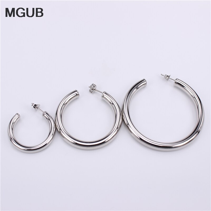 Hurtownie średnica 28mm-50mm ze stali nierdzewnej duża okrągła obręcz kolczyki złoty kolor koło kreolski kolczyki prezenty dla kobiet LH908