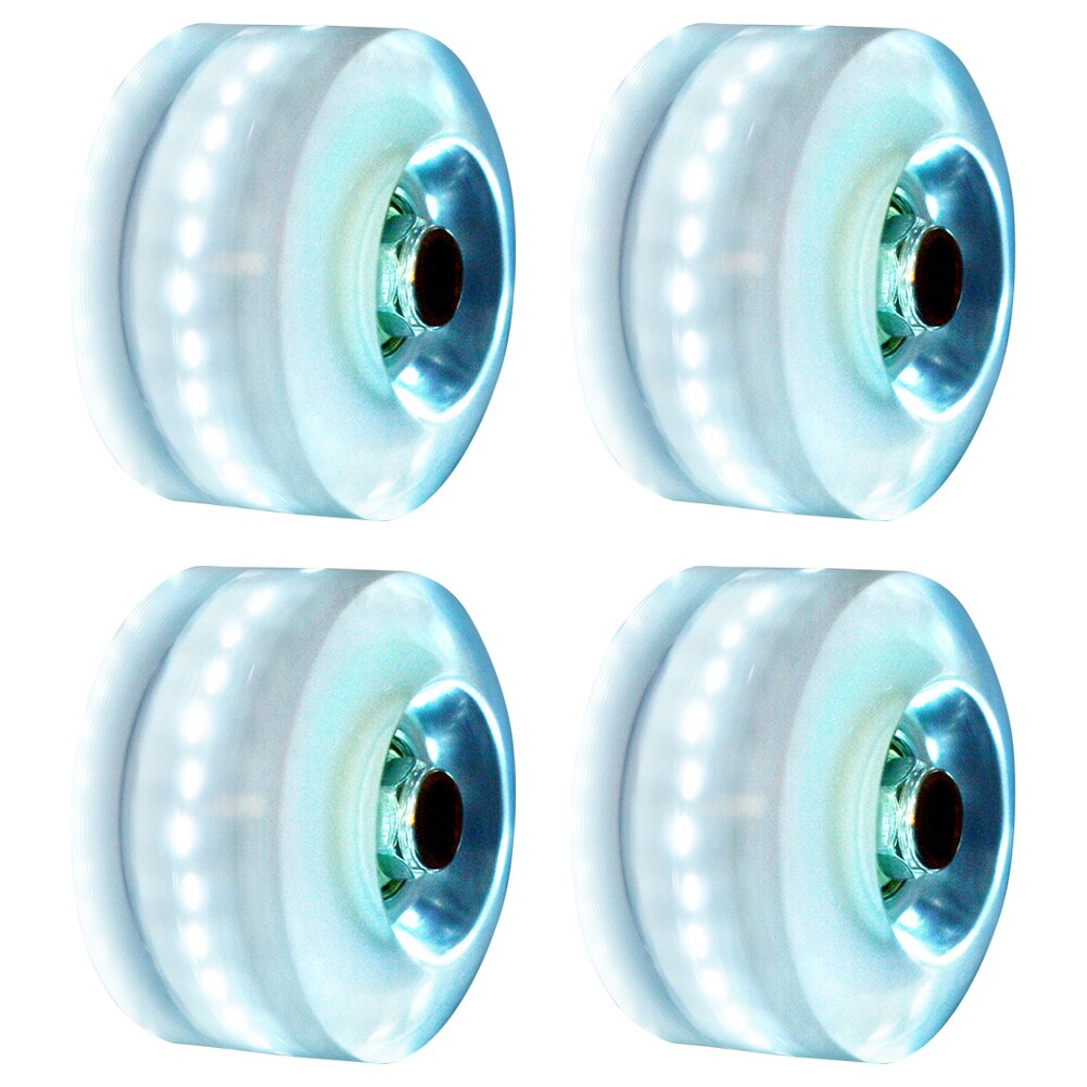 4pcs/set Multifunction Skateboarding For Quad Skating Luminous Skateboard Wheels Rollerskate Shoes 82A Hardness Indoor Outdoor: White