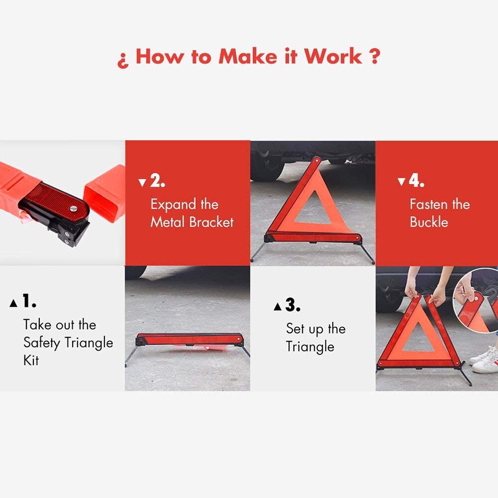 Emergency Warning Triangle European Standard ECE Fold Up Safety Triangle Reflective Warning Kit Traffic Safety Signs Road Signs