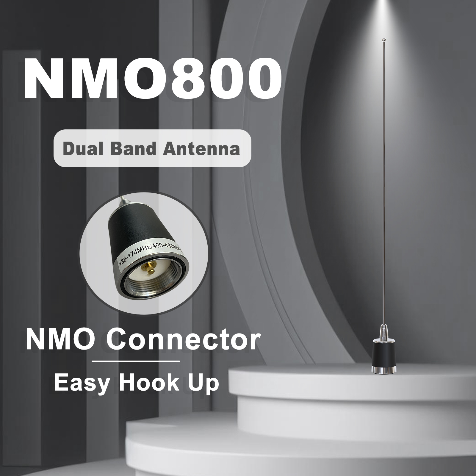 Mobile Radio Antenna NMO800 Dual-Band NMO Connector for TYT TH-9800 Baojie D300 Car radios 20.1inch High Gain Long Range Antenna