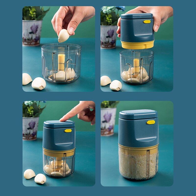 Elektrische Knoflook Stamper Usb Opladen Stevig Duurzaam Mini Crusher Chopper Voor Verpletterd Knoflook Geplet Gember Gemalen Verse Chili