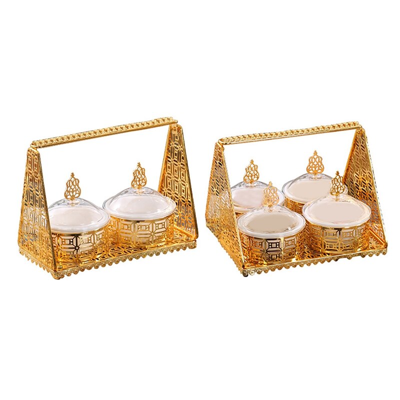 Snack Storage Box High-End Grid Fruit Basket Coffee Shop Afternoon Tea Dessert Fruit Plate Sugar Jar Home Decoration