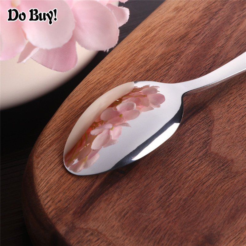 12pcs Tea Spoon 18/10 Stainless Steel Cutlery Set Unique Silver Dessert Spoon Small Spoon Coffee Scoop