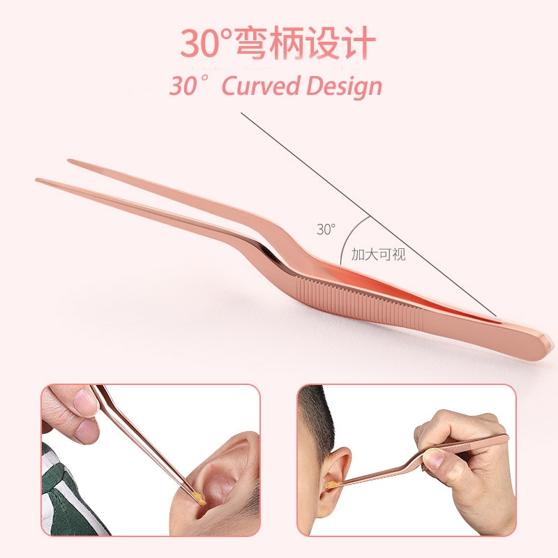 8pcs set Lighing Ear Wax Picker Stainless Steel LED light pick Earwax Remover Curette Ear Care Cleaner Spoon Illuminate Tool Kit