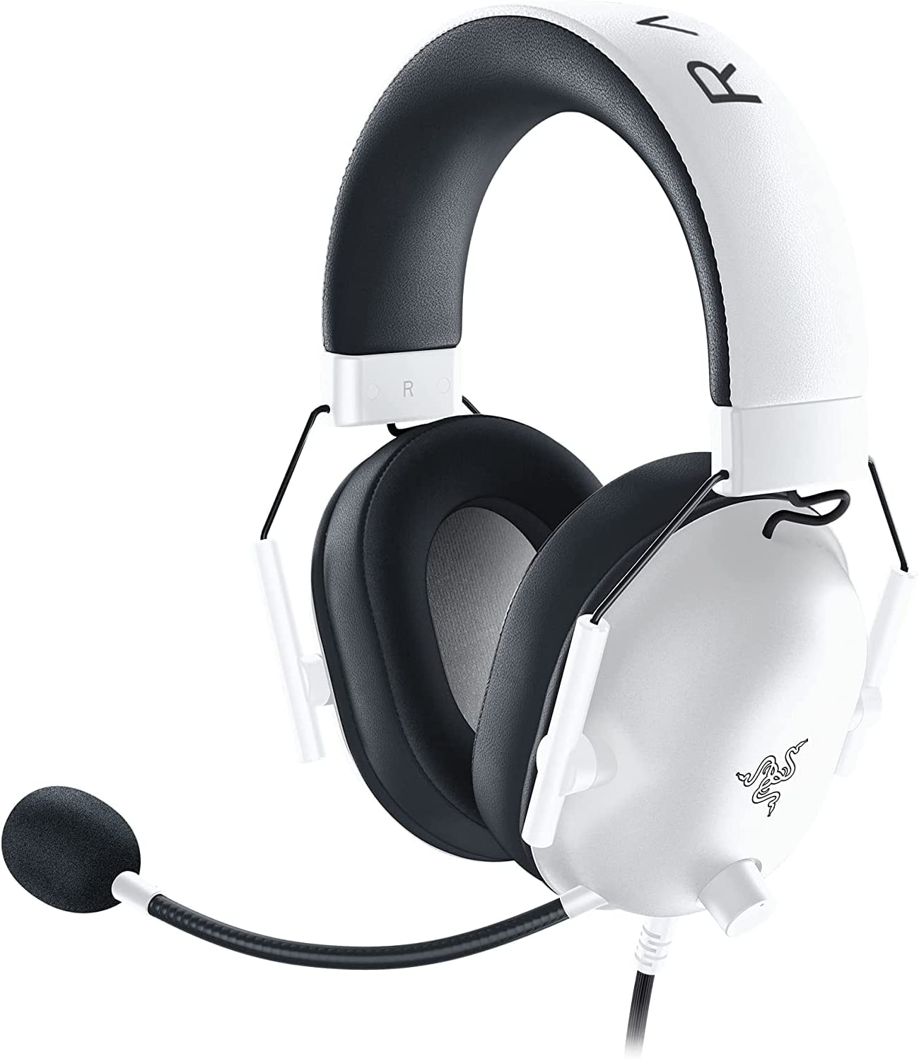 Razer BlackShark V2 X Wired Esports Headset Advanced Passive Noise Cancellation, 7.1 Surround Sound, Hyperclear Cardioid Mic: WHITE