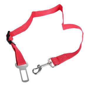 5 Kleuren Pet Veiligheidsgordels Hond Auto Veiligheidsharnas Terughoudendheid Lead Leash Reizen Clip: Rood