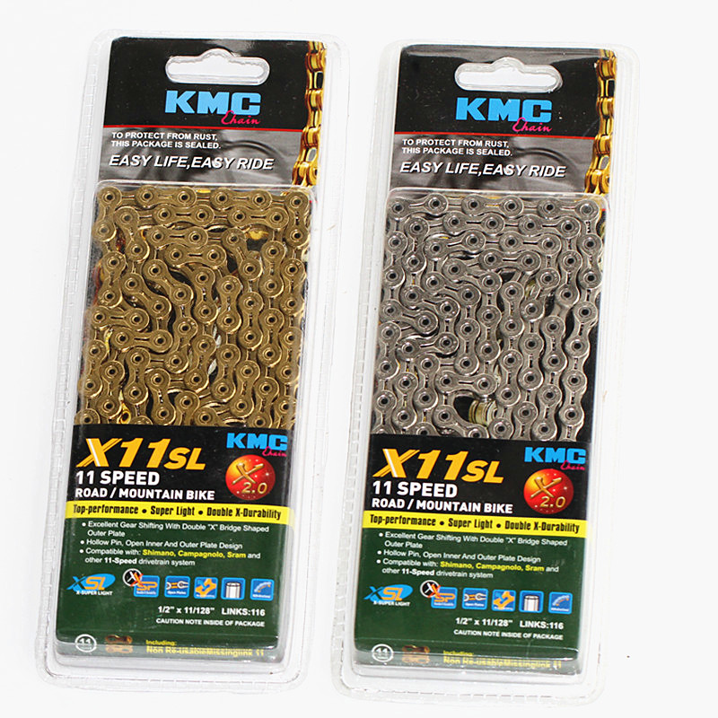 Kmc ketting x8 x9 x10 x10sl x11 x11sl goud zilver ketting mtb road fiets voor shimano ketting 8 9 10 11 SPEED 116L chain fiets