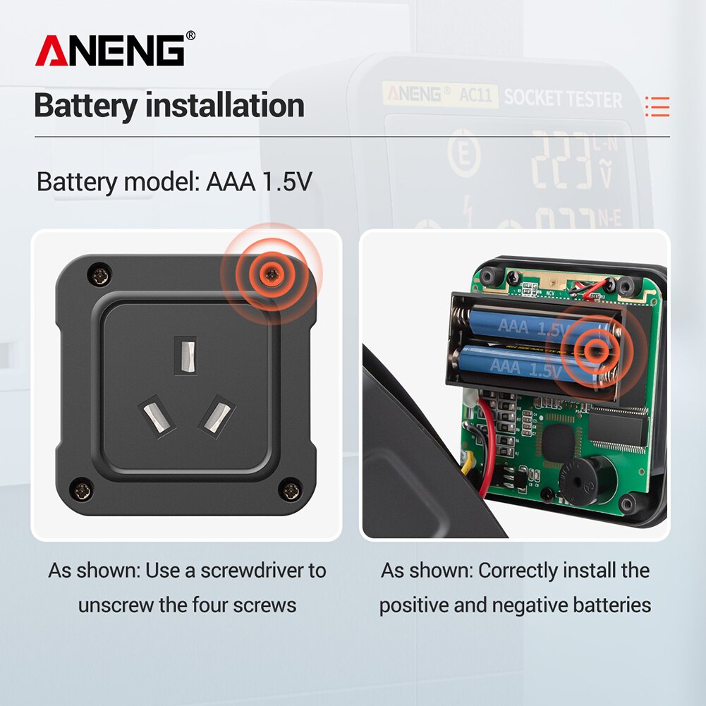 Detector Circuit Breaker Finders Instruments AC11 Outlet Detector Line Plug Polarity Phase Check Electric Socket Tester