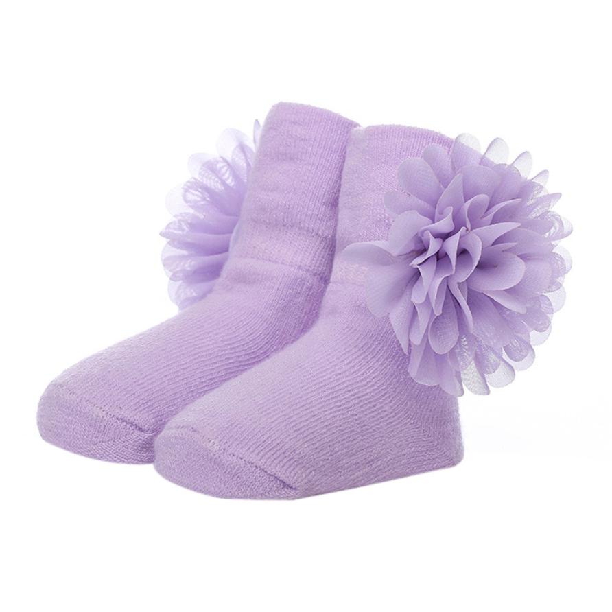Baby Toddlers Flowers Combed Cotton Ankle Socks Girls Boy Elasticity Socks BTTF: B