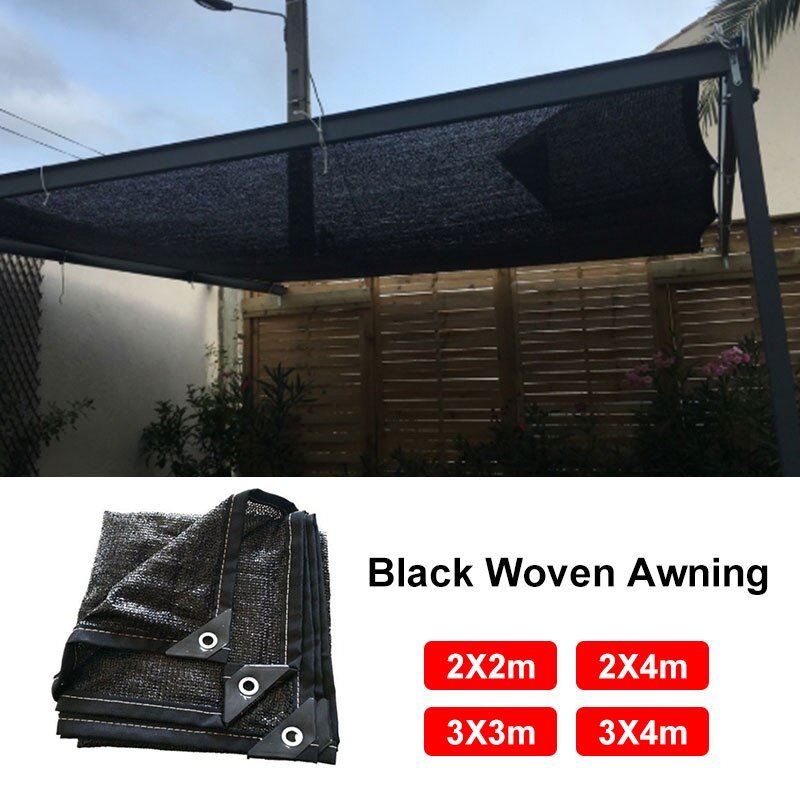 3x4m Black Awning Tent Ultralight Garden Sunshade Outdoor Camping Sun Shelter Woven Sunshade UV protection Shade Trap