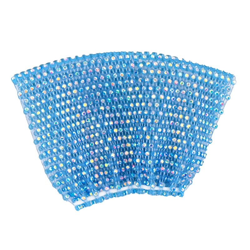 Máscara divertida de cristal ostentoso para mujer, mascarilla facial con diamantes de imitación para mujer, malla de red Yashmak para club nocturno, de Halloween y espectáculo: Blue