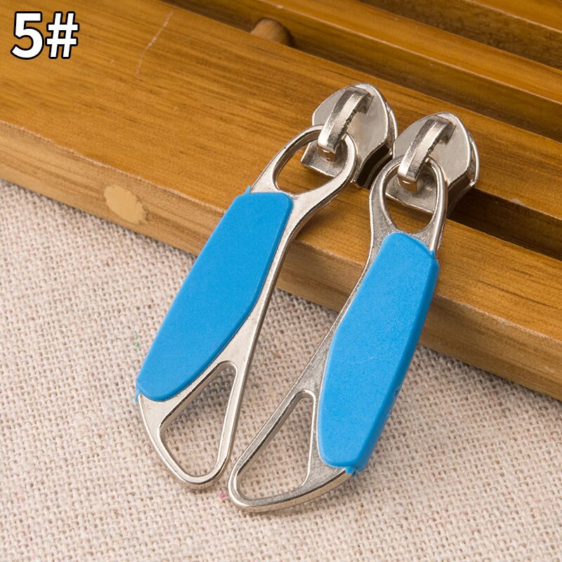 1pair 5# 8# Zipper Sliders for Nylon Zipper Luggage Bag Zipper Head Handbag Password Lock Zipper Repair Kits Accessories: No5blue