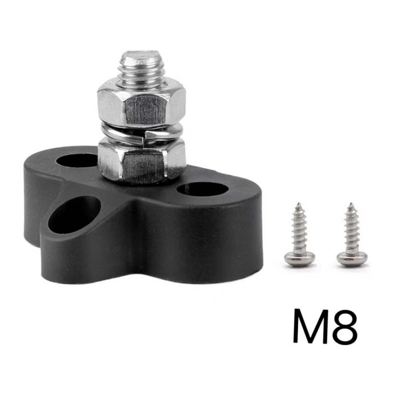 M6 M8 48V Junction Block Bus Bar 5/16" Terminal Block Insulated Dual Heavy Duty Power Distribution Stud Positive Negative RV: Silver