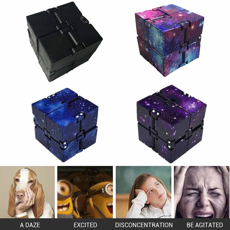 Creatieve Kantoor Infinity Cube Magic Cube Met Deksel Cubic Puzzel Kubus Decompressie Autisme Speelgoed Voor Stress En Angst Relief