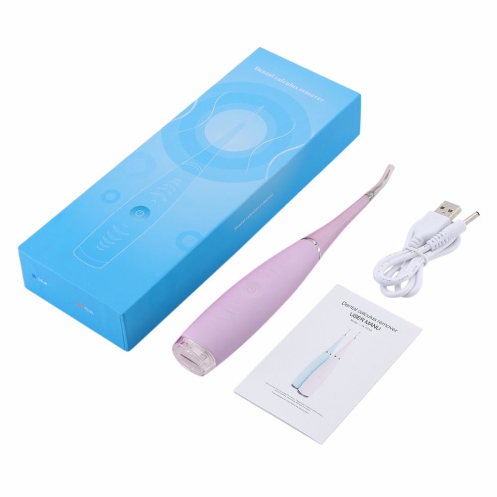 Portable Electric Sonic Dental Scaler Tooth Calculus Remover Tooth Stains Tartar Tool Dentist Teeth Whitening Toothbrush: Pink
