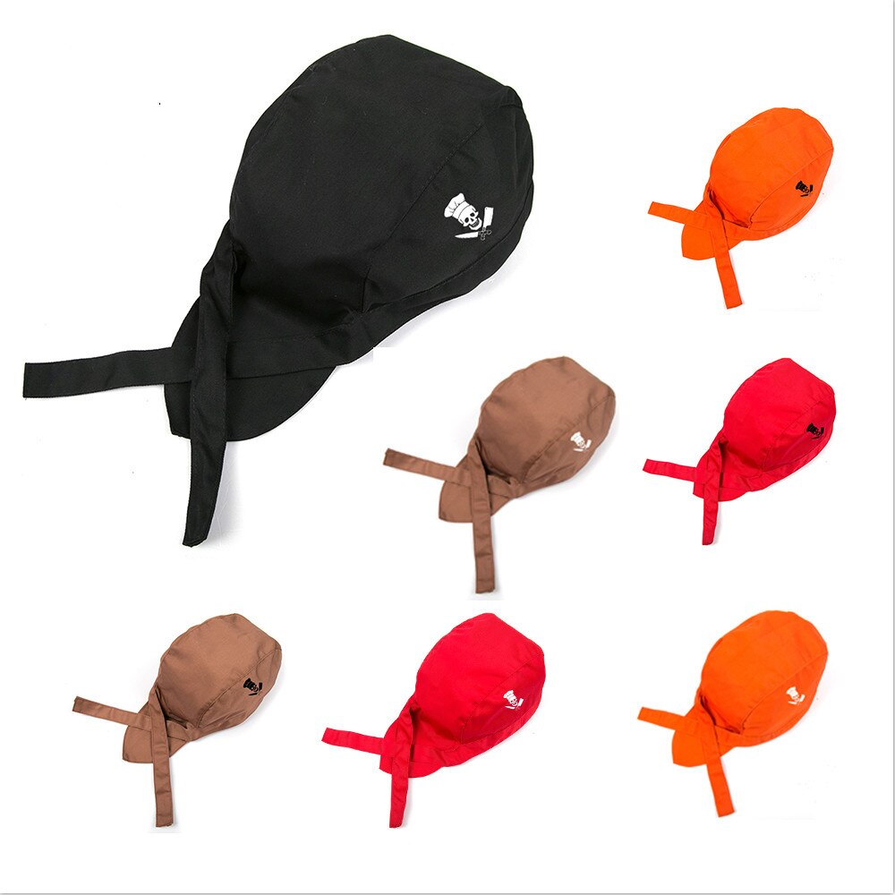 Gorro de Chef Unisex con estampado de calaveras, sombrero pirata para Cocina, Restaurante, camarero, camarero, gorro de trabajo, cantina de Sushi, servicio de comida, gorro de trabajo