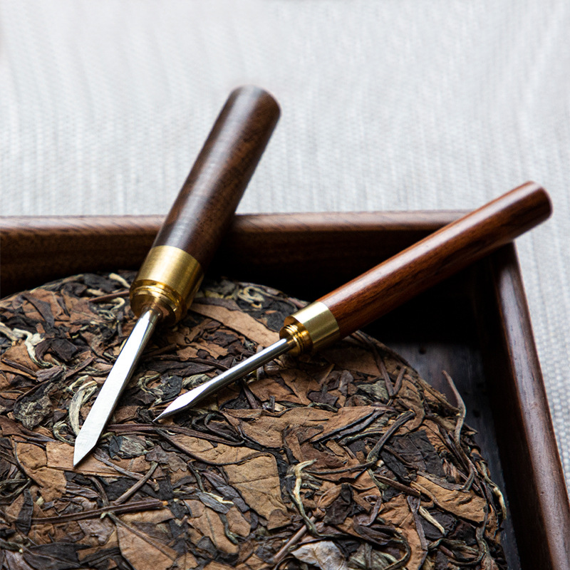 Sandalwood Tea Knife Needle Pick With Wood Handle Puer Tea Tools Cone Needle Breaking Prying Tea Brick Tool