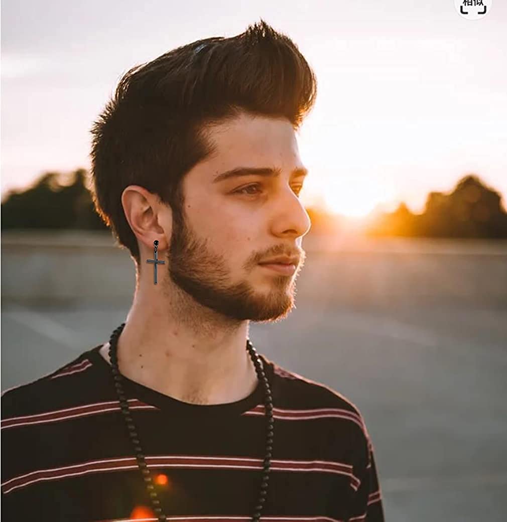1 Paar Zwarte Stud Oorbellen Heren Oorbellen Rvs Zwarte Oorbellen Voor Mannen Vrouwen Sieraden Piercing Oorringen Set