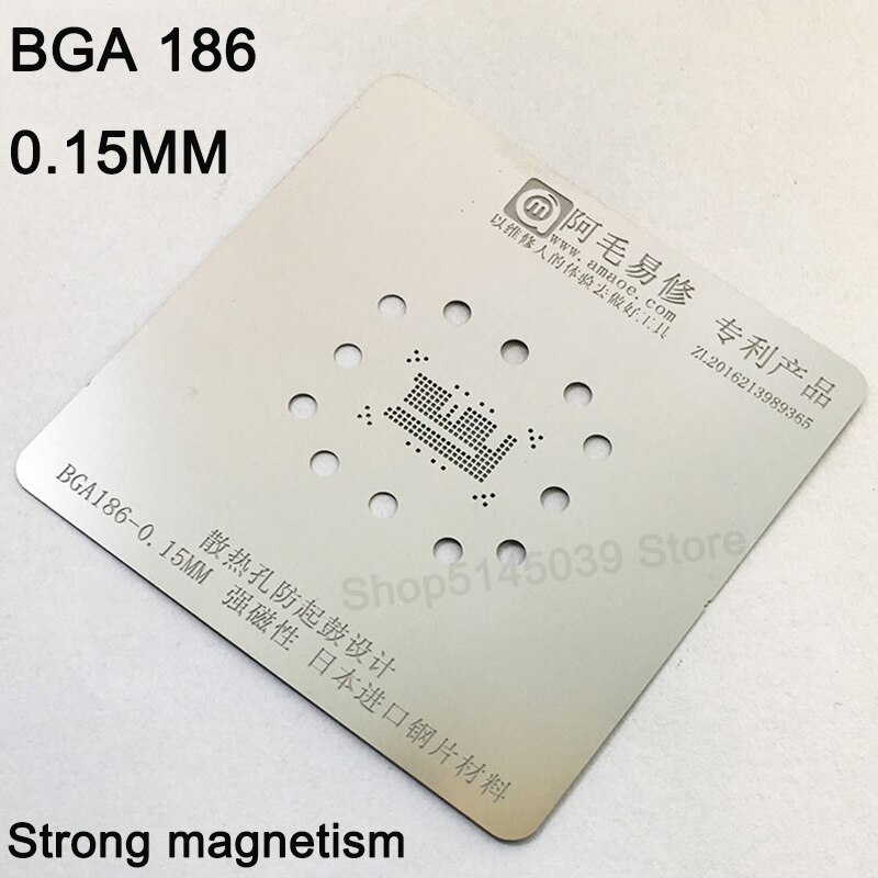 Bga 153 162 169 186 221 254 bga stencil emmc emcp ufs reballing ic chip stift löda bga stark magnetism mall